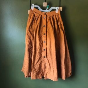Orange A-Line button front skirt - H&M